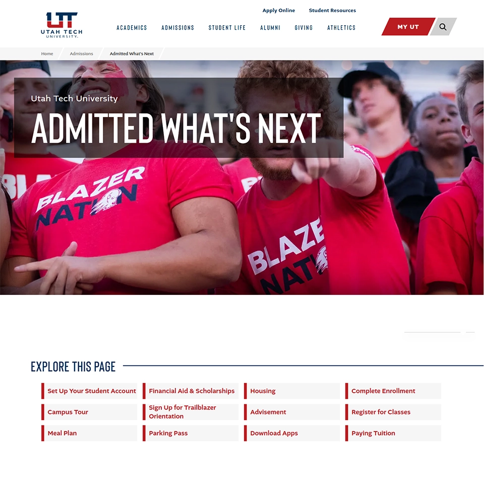 Redesigned onboarding page — guided sequence with photography, visual hierarchy, and student-first framing